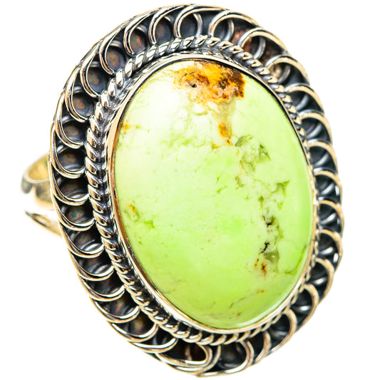 Lemon Chrysoprase Rings handcrafted by Ana Silver Co - RING120084 - Photo 2