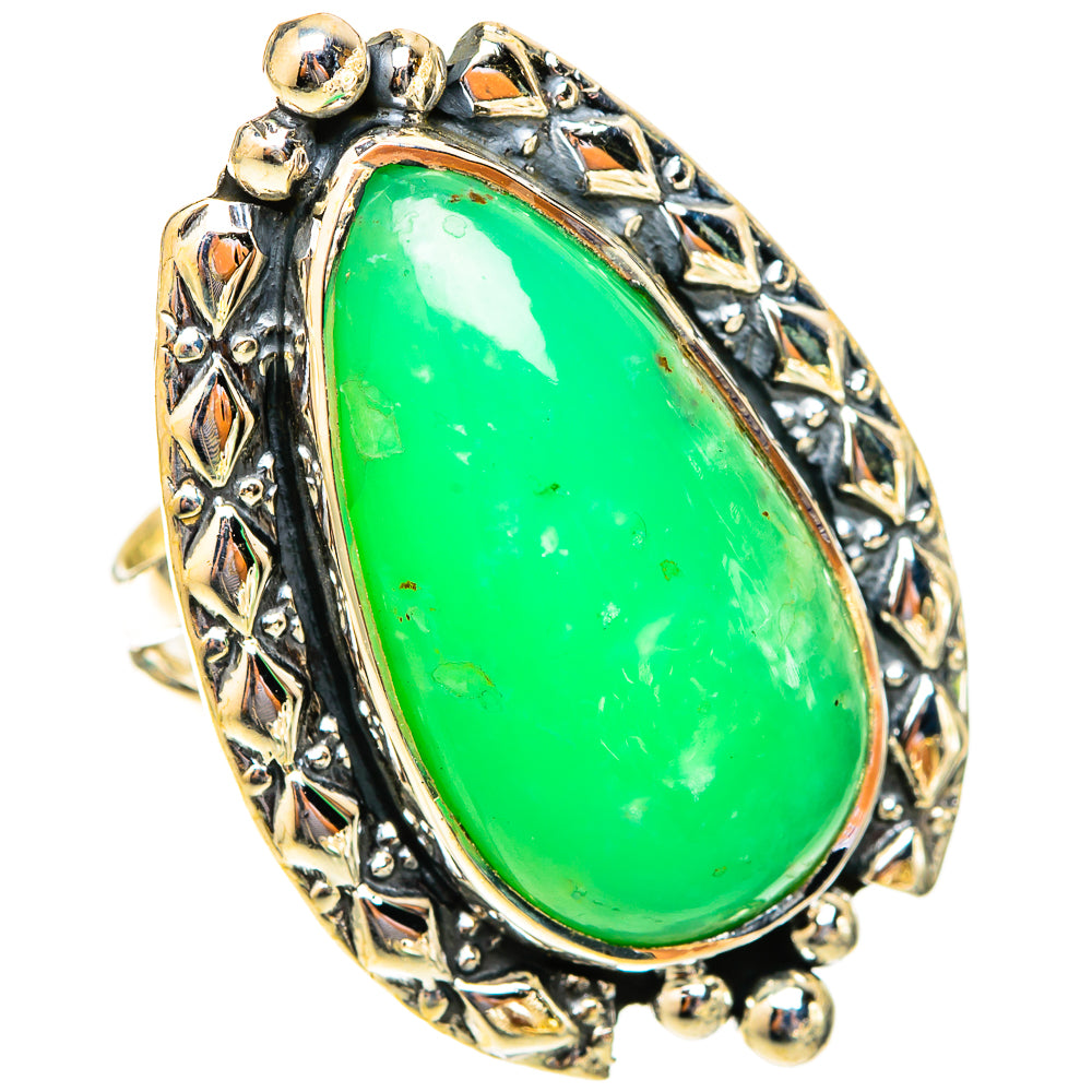 Chrysoprase Rings handcrafted by Ana Silver Co - RING120087 - Photo 2