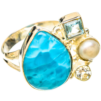 Larimar Rings handcrafted by Ana Silver Co - RING120114 - Photo 2