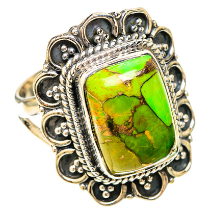 Green Copper Composite Turquoise Rings handcrafted by Ana Silver Co - RING120116 - Photo 2