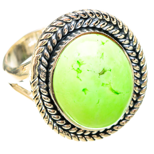 Lemon Chrysoprase Rings handcrafted by Ana Silver Co - RING120119 - Photo 2