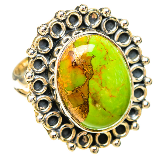 Green Copper Composite Turquoise Rings handcrafted by Ana Silver Co - RING120150 - Photo 2