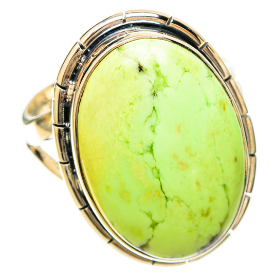 Lemon Chrysoprase Rings handcrafted by Ana Silver Co - RING120153 - Photo 2