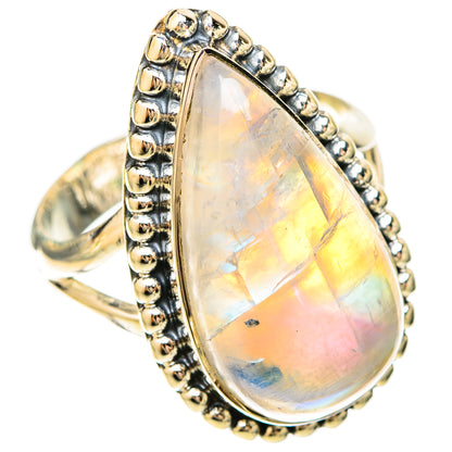 Rainbow Moonstone Rings handcrafted by Ana Silver Co - RING120170 - Photo 2