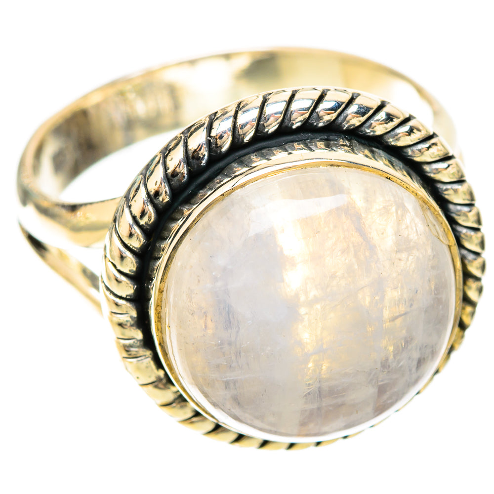 Rainbow Moonstone Rings handcrafted by Ana Silver Co - RING120172 - Photo 2