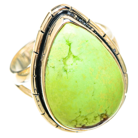 Lemon Chrysoprase Rings handcrafted by Ana Silver Co - RING120185 - Photo 2