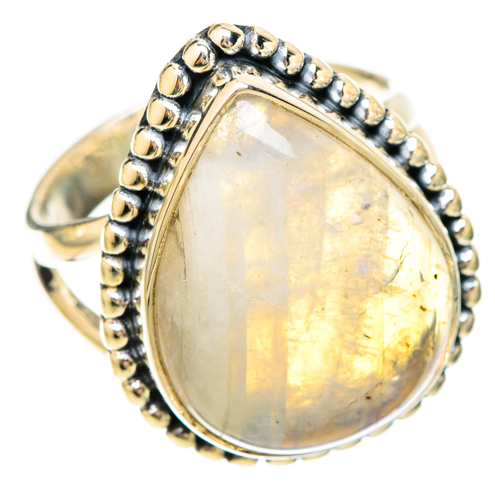 Rainbow Moonstone Rings handcrafted by Ana Silver Co - RING120199 - Photo 2