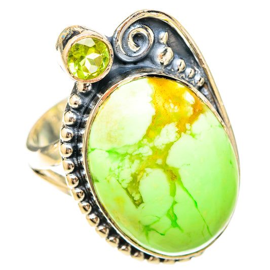 Lemon Chrysoprase Rings handcrafted by Ana Silver Co - RING120217 - Photo 2