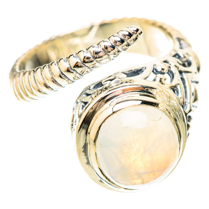 Rainbow Moonstone Rings handcrafted by Ana Silver Co - RING120232 - Photo 2
