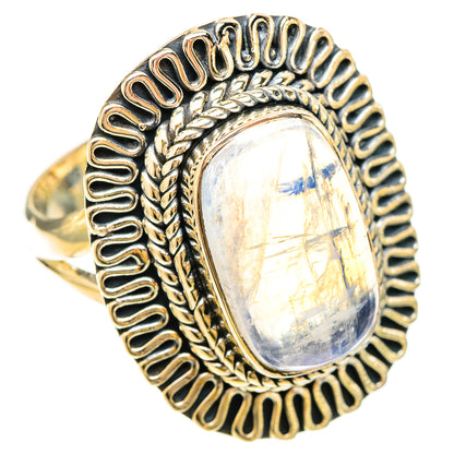Rainbow Moonstone Rings handcrafted by Ana Silver Co - RING120234 - Photo 2