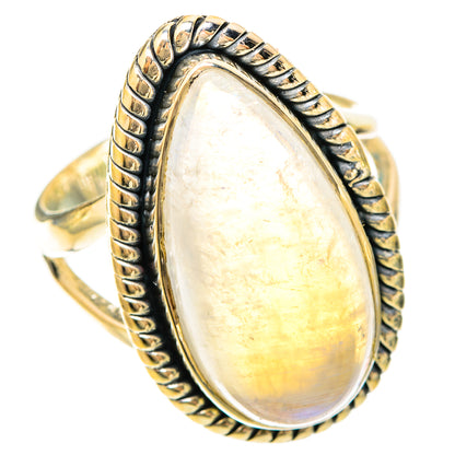 Rainbow Moonstone Rings handcrafted by Ana Silver Co - RING120235 - Photo 2