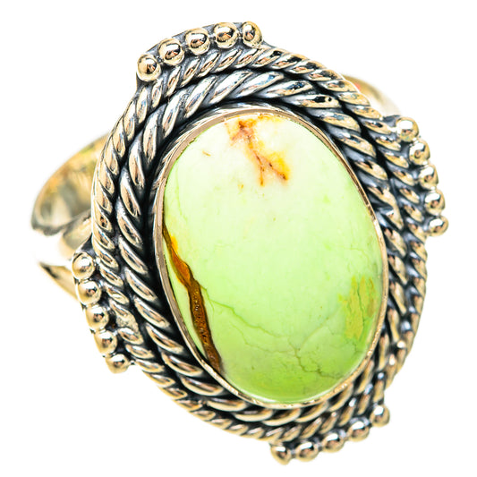 Lemon Chrysoprase Rings handcrafted by Ana Silver Co - RING120246 - Photo 2