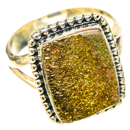 Spectro Pyrite Druzy Rings handcrafted by Ana Silver Co - RING120263 - Photo 2