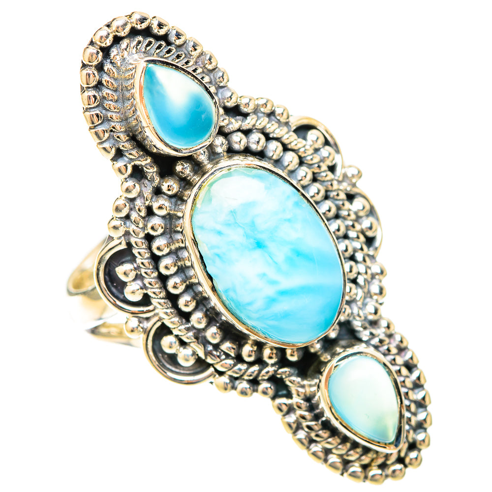 Larimar Rings handcrafted by Ana Silver Co - RING120280 - Photo 2
