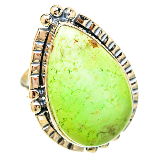Lemon Chrysoprase Rings handcrafted by Ana Silver Co - RING120285 - Photo 2