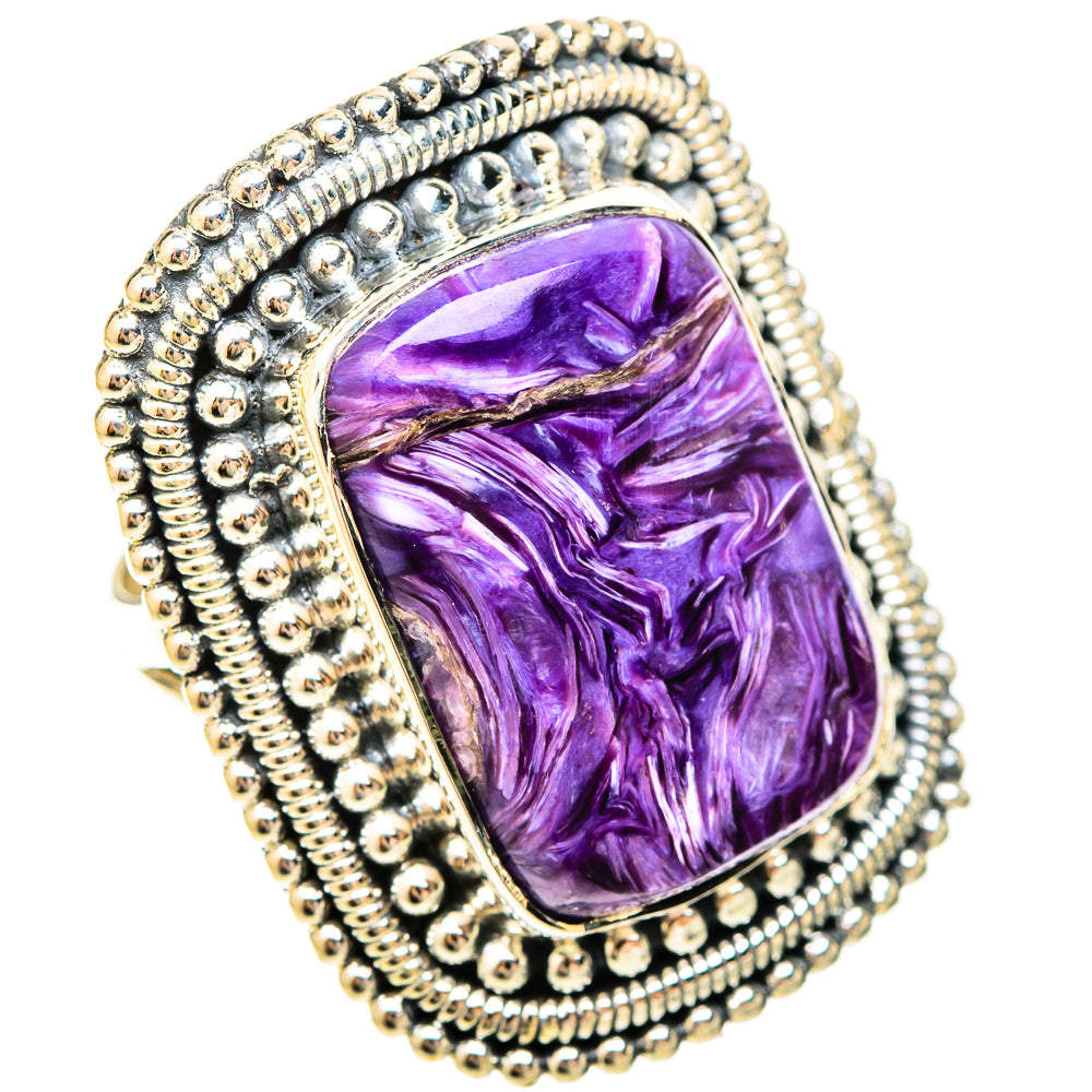 Charoite Rings handcrafted by Ana Silver Co - RING120303 - Photo 2