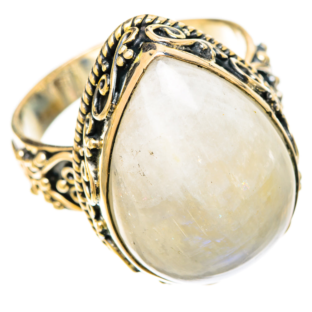 Rainbow Moonstone Rings handcrafted by Ana Silver Co - RING120307 - Photo 2