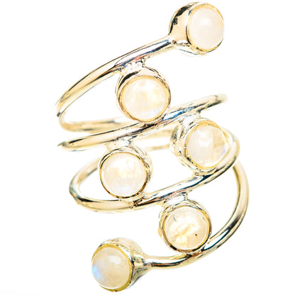 Rainbow Moonstone Rings handcrafted by Ana Silver Co - RING120310 - Photo 2