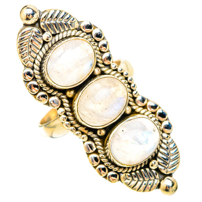 Rainbow Moonstone Rings handcrafted by Ana Silver Co - RING120314 - Photo 2