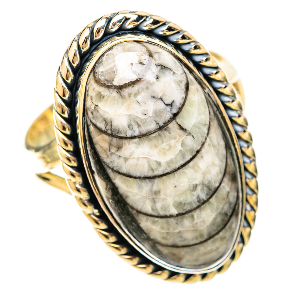 Orthoceras Fossil Rings handcrafted by Ana Silver Co - RING120323 - Photo 2