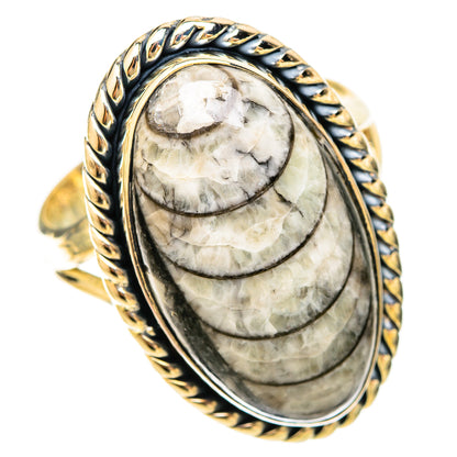 Orthoceras Fossil Rings handcrafted by Ana Silver Co - RING120323 - Photo 2