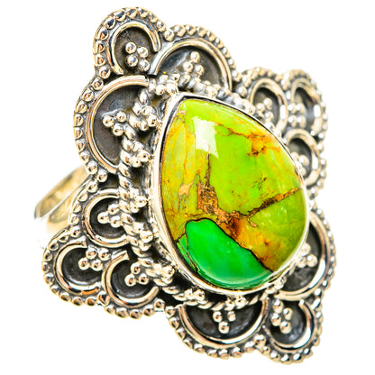 Green Copper Composite Turquoise Rings handcrafted by Ana Silver Co - RING120337 - Photo 2