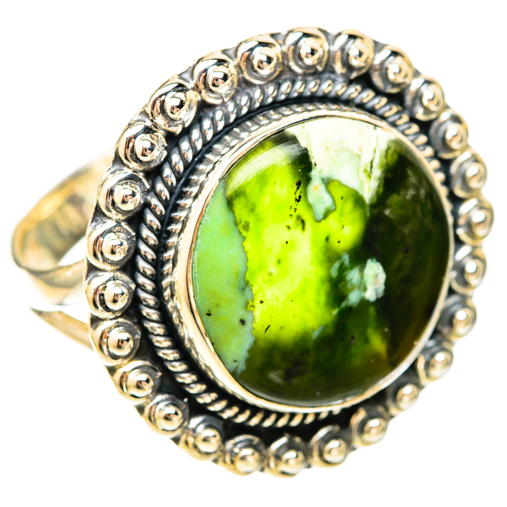 Australian Green Opal Rings handcrafted by Ana Silver Co - RING120343 - Photo 2