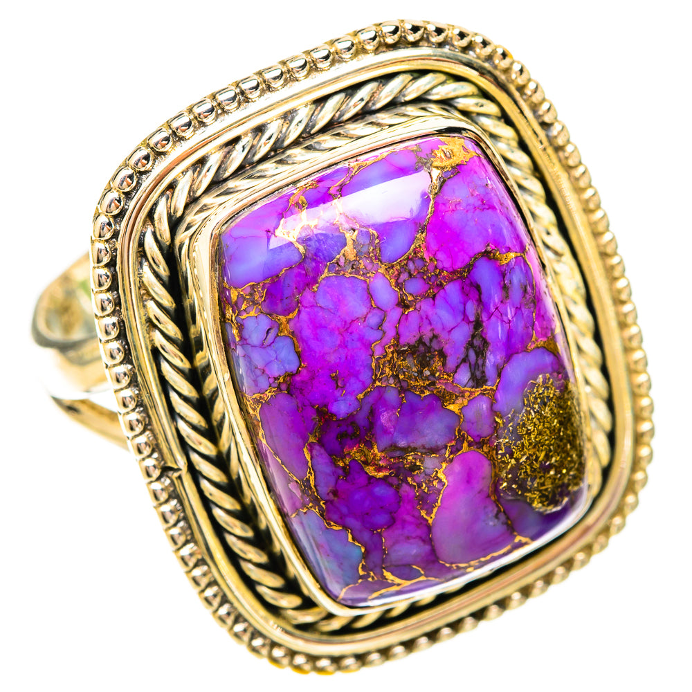 Purple Copper Composite Turquoise Rings handcrafted by Ana Silver Co - RING120355 - Photo 2