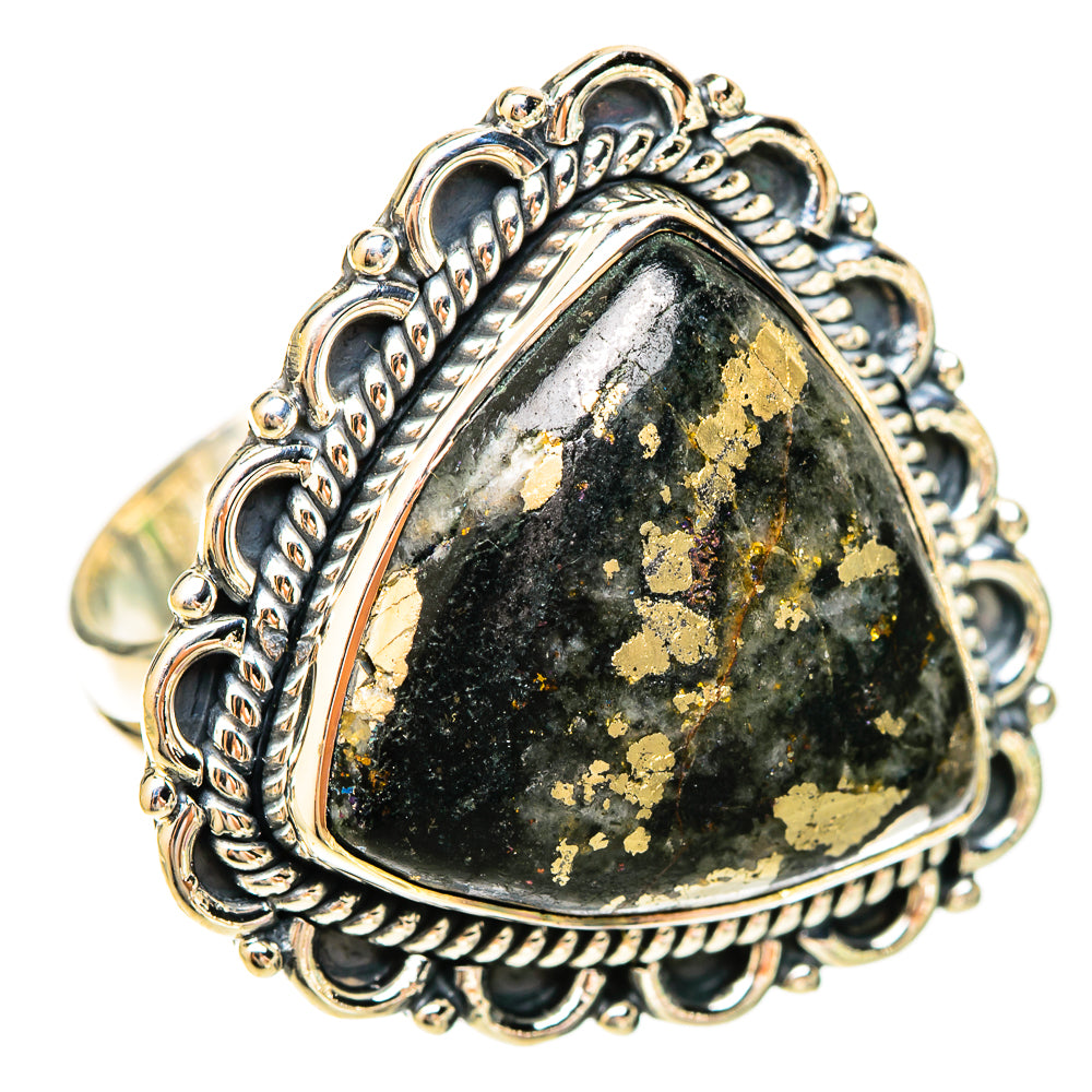 Pyrite Agate Rings handcrafted by Ana Silver Co - RING120360 - Photo 2