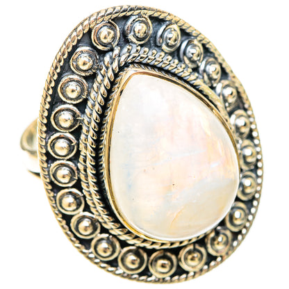 Rainbow Moonstone Rings handcrafted by Ana Silver Co - RING120364 - Photo 2
