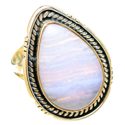 Blue Lace Agate Rings handcrafted by Ana Silver Co - RING120365 - Photo 2