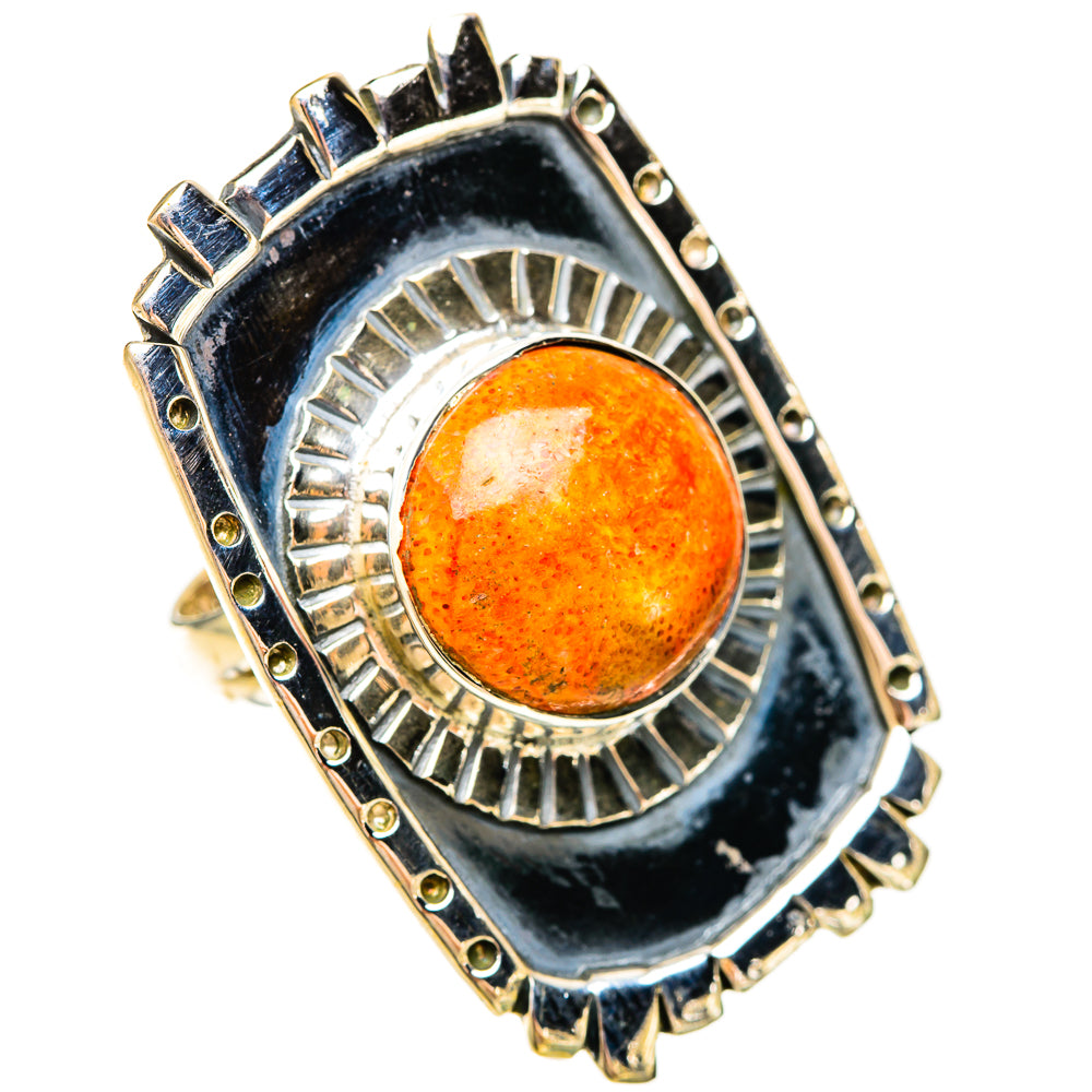 Sponge Coral Rings handcrafted by Ana Silver Co - RING120394 - Photo 2
