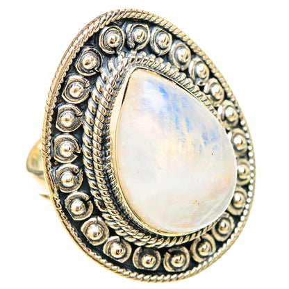 Rainbow Moonstone Rings handcrafted by Ana Silver Co - RING120406 - Photo 2