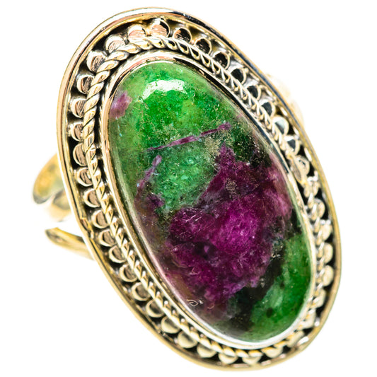 Ruby Zoisite Rings handcrafted by Ana Silver Co - RING120413 - Photo 2