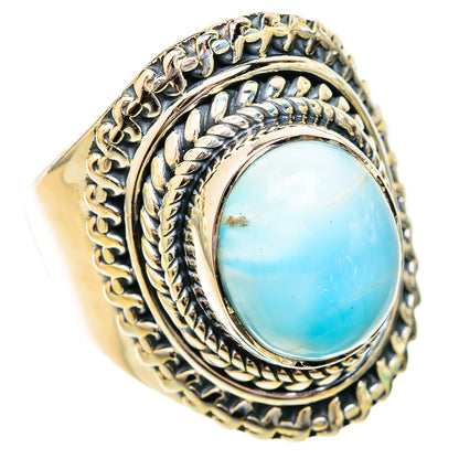 Larimar Rings handcrafted by Ana Silver Co - RING120423 - Photo 2
