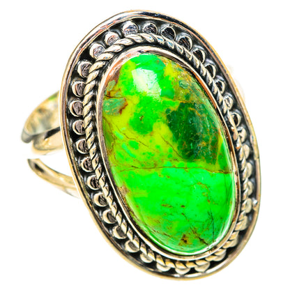 Green Copper Composite Turquoise Rings handcrafted by Ana Silver Co - RING120432 - Photo 2