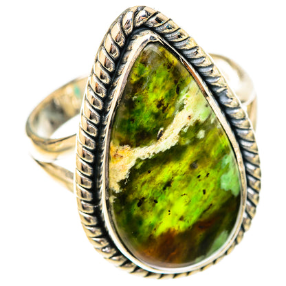 Australian Green Opal Rings handcrafted by Ana Silver Co - RING120435 - Photo 2