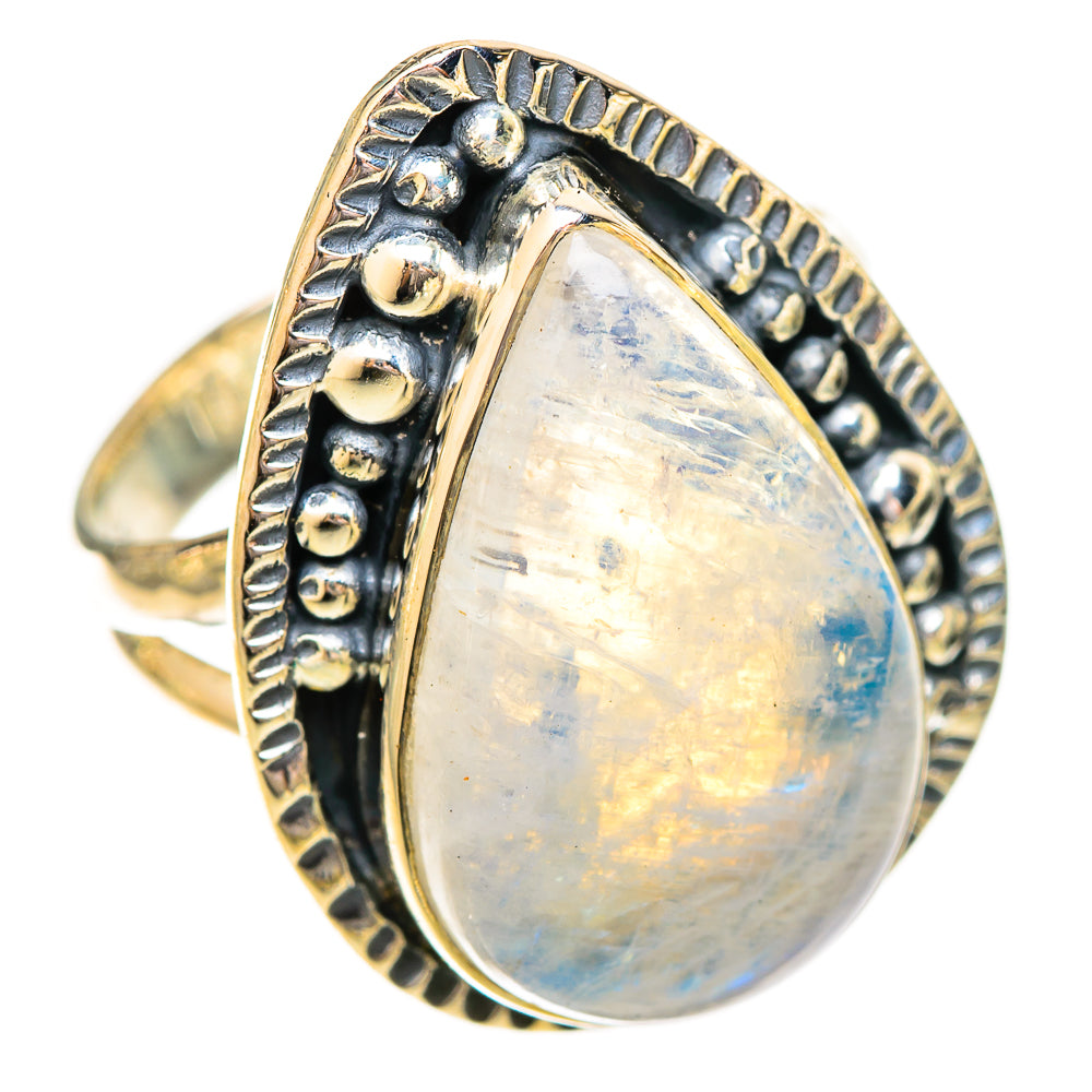 Rainbow Moonstone Rings handcrafted by Ana Silver Co - RING120454 - Photo 2