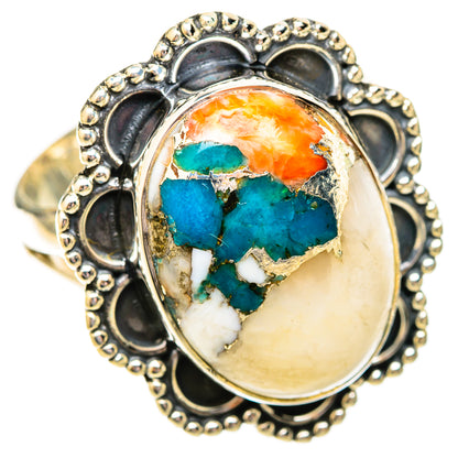 Spiny Oyster Turquoise Rings handcrafted by Ana Silver Co - RING120456 - Photo 2