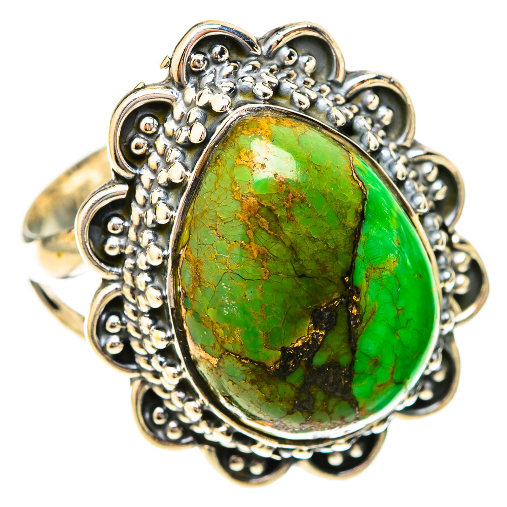 Green Copper Composite Turquoise Rings handcrafted by Ana Silver Co - RING120470 - Photo 2