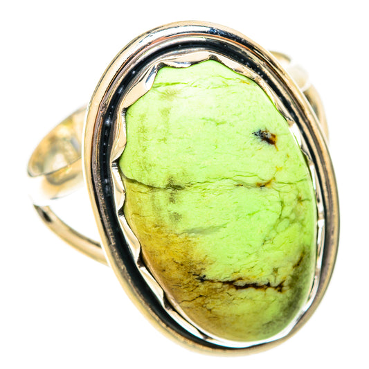 Lemon Chrysoprase Rings handcrafted by Ana Silver Co - RING120472 - Photo 2