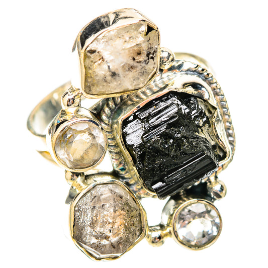 Black Tourmaline Rings handcrafted by Ana Silver Co - RING120487 - Photo 2