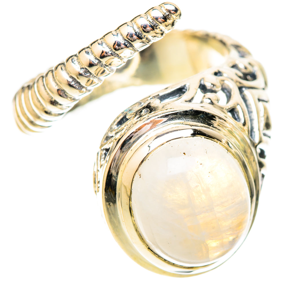 Rainbow Moonstone Rings handcrafted by Ana Silver Co - RING120491 - Photo 2