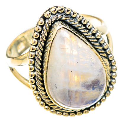 Rainbow Moonstone Rings handcrafted by Ana Silver Co - RING120494 - Photo 2