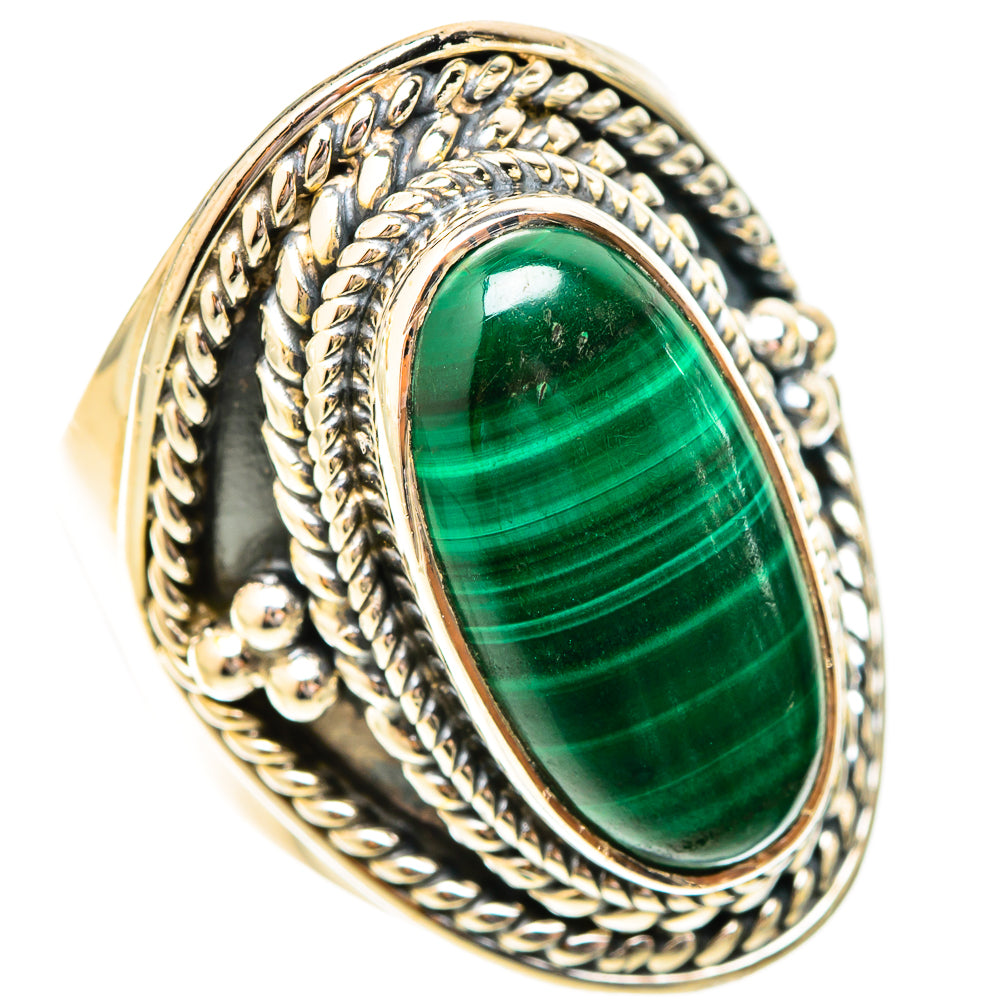 Malachite Rings handcrafted by Ana Silver Co - RING120506 - Photo 2