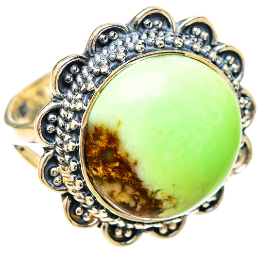 Lemon Chrysoprase Rings handcrafted by Ana Silver Co - RING120508 - Photo 2