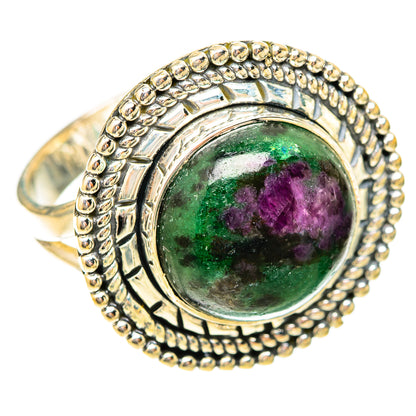 Ruby Zoisite Rings handcrafted by Ana Silver Co - RING120510 - Photo 2