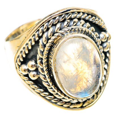 Rainbow Moonstone Rings handcrafted by Ana Silver Co - RING120530 - Photo 2