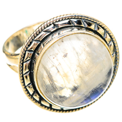 Rainbow Moonstone Rings handcrafted by Ana Silver Co - RING120559 - Photo 2