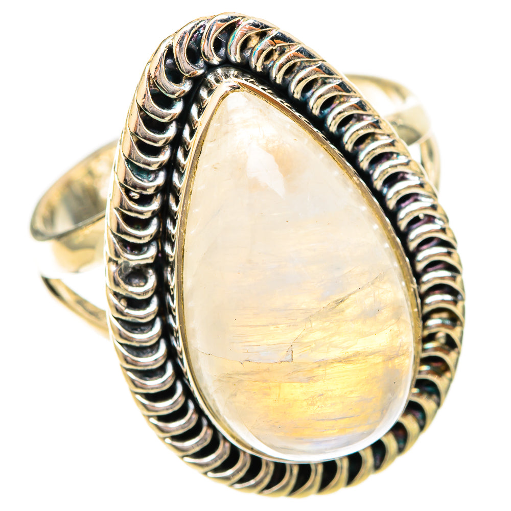 Rainbow Moonstone Rings handcrafted by Ana Silver Co - RING120560 - Photo 2